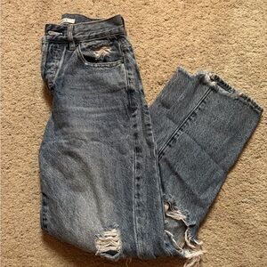 Women's Blue Distressed Jeans